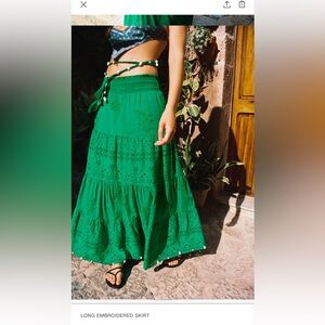 Long embroidered maxi skirt